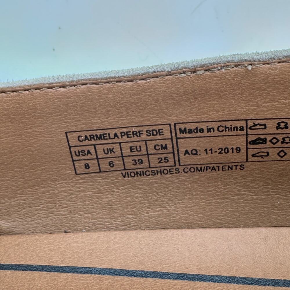 Vionic Carmela Ballet Flats Suede Pointed Toe Size 8 Tan EUC Preppy Quiet Luxury - Picture 8 of 10